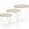 Best NANU-NANA 3er Set Tisch/Korb, 43 Cm, Weiß