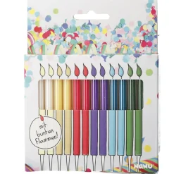 Clearance NANU-NANA 12er Set Tortenkerze, Farbflammen