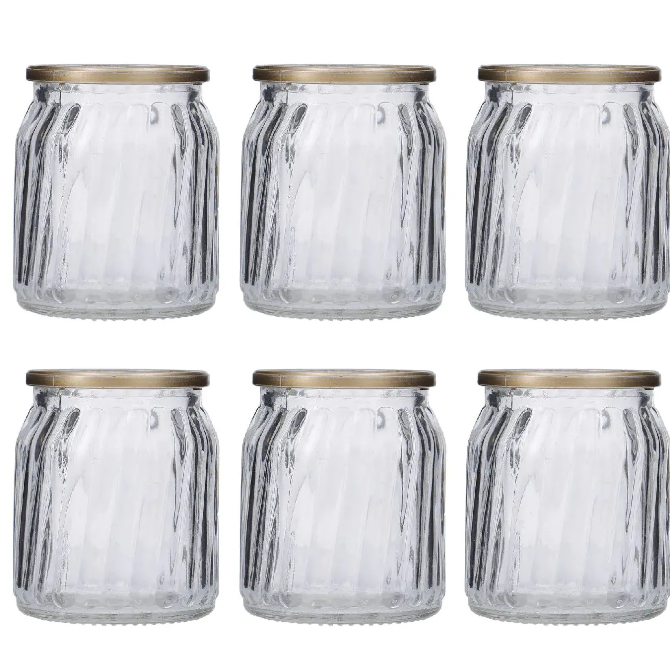 Outlet NANU-NANA 6er Set Windlicht Votiv, Goldrand/klar, 7 Cm