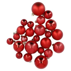 Best NANU-NANA 24er Weihnachtskugeln Mix, Rot