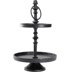 Hot NANU-NANA Etagere Shiva, 2 Teller, Schwarz, 32 Cm