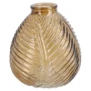 Outlet NANU-NANA Flaschenvase Blatt, Braun/bauchig, 13 Cm