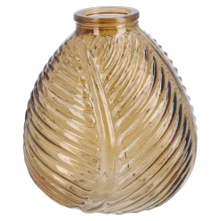 Outlet NANU-NANA Flaschenvase Blatt, Braun/bauchig, 13 Cm