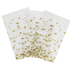 Best NANU-NANA Folienbeutel, 10 Stück, Sterne/gold, 15 X 24 Cm
