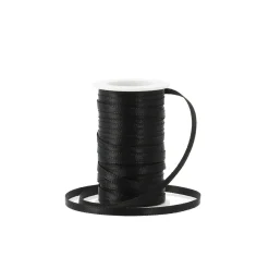 Hot NANU-NANA Geschenkband Satin, Schwarz, 3mm X 10m