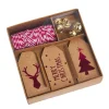 Sale NANU-NANA Geschenke-Set, Rot-weiß-natur, Kordel/Anhänger/Glocke