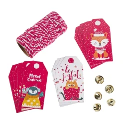 Hot NANU-NANA Geschenke-Set, Rot-weiß-rot, Kordel/Anhänger/Glocke