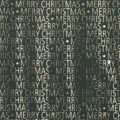 Fashion NANU-NANA Geschenkpapier Prägung/Schrift, Dunkelgrün/gold, 2 M