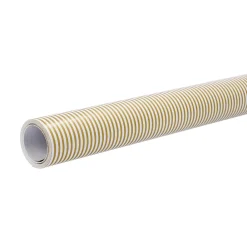 Clearance NANU-NANA Geschenkpapier Streifen, Gold/weiß, 10 M