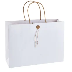 Clearance NANU-NANA Geschenktüte Mit Knopf, Weiß, 32.5 X 24 Cm