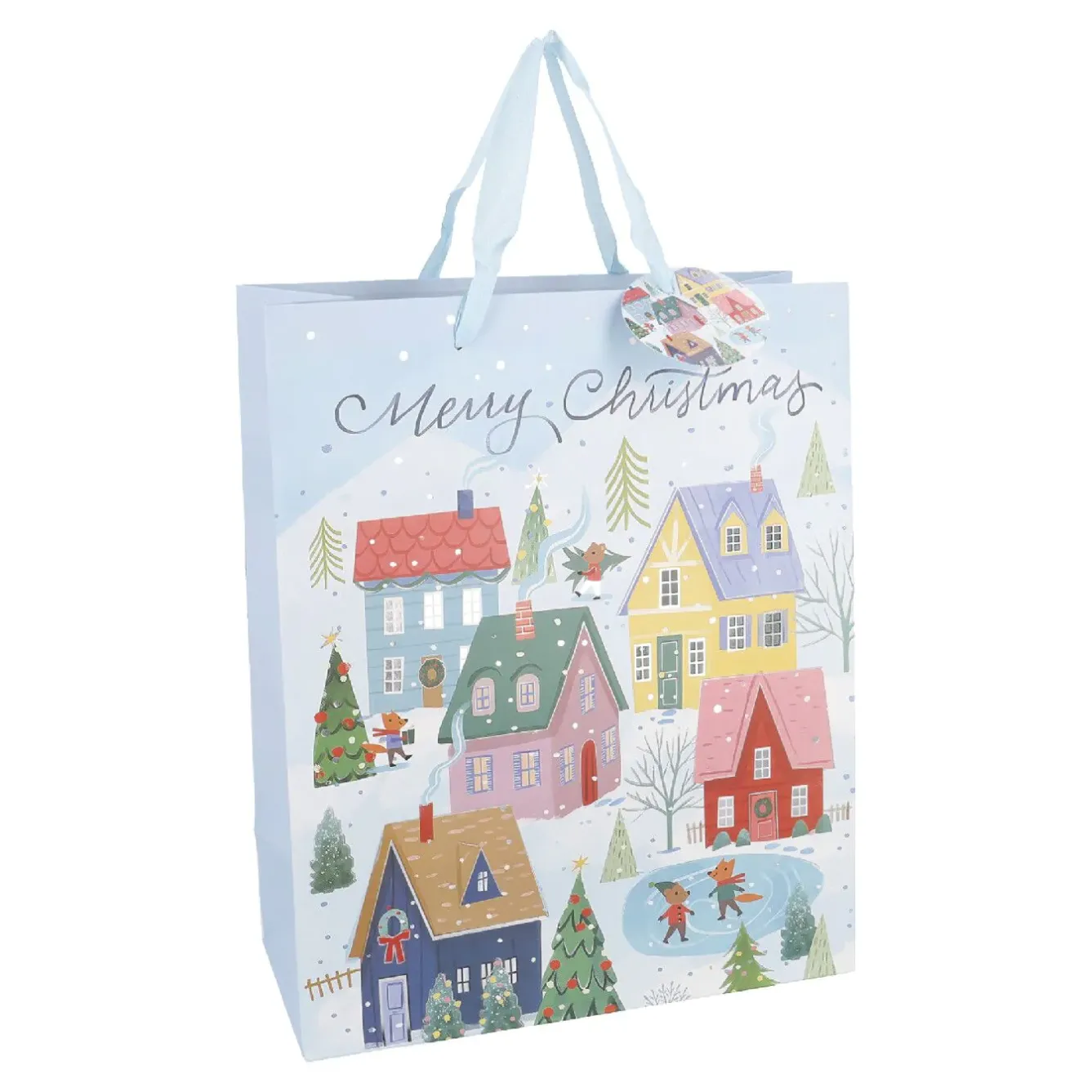 Outlet NANU-NANA Geschenktüte Motiv, Häuser/bunt, 26 X 32 Cm