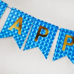 Outlet NANU-NANA Girlande Happy Birthday, Holo/blau, 4 Meter