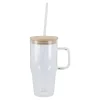 Hot NANU-NANA Glas Mit Deckel Und Strohhalm, Klar, 800 Ml