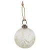 Online NANU-NANA Glaskugel Blätter, Creme/gold, 7 Cm