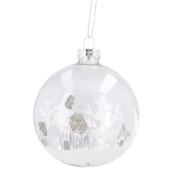 Hot NANU-NANA Glaskugel Haus, Weiß/silber/transparent, 8 Cm