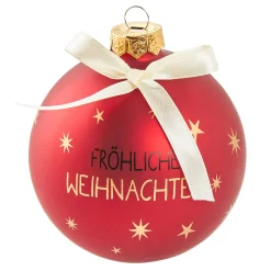 Sale NANU-NANA Glaskugel Spruch, Fröhliche/rot/matt, 10 Cm