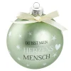 Clearance NANU-NANA Glaskugel Spruch, Herzensmensch/mint/matt, 10 Cm