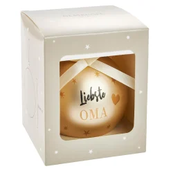 Outlet NANU-NANA Glaskugel Spruch, Oma/champagner/matt, 10 Cm
