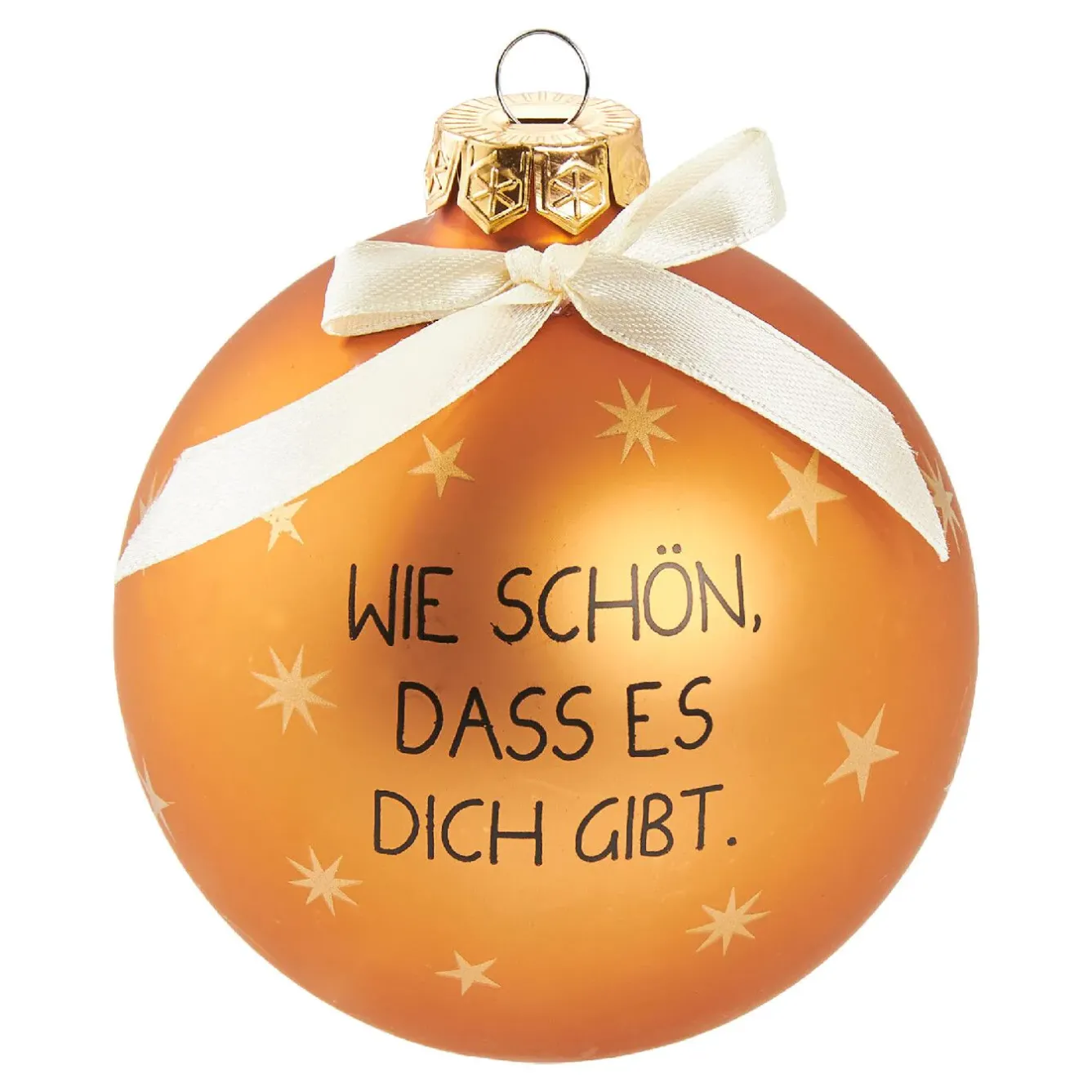 Outlet NANU-NANA Glaskugel Spruch, Wie Schön/orange/braun/matt, 10 Cm
