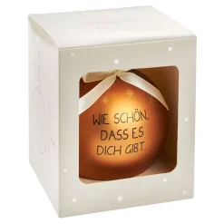 Outlet NANU-NANA Glaskugel Spruch, Wie Schön/orange/braun/matt, 10 Cm