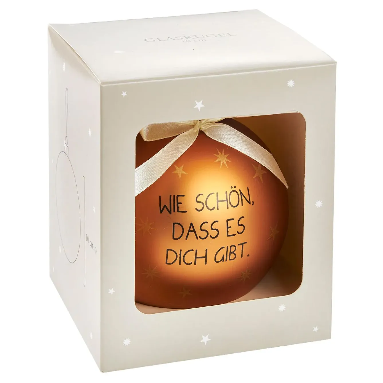 Outlet NANU-NANA Glaskugel Spruch, Wie Schön/orange/braun/matt, 10 Cm