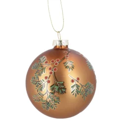 Fashion NANU-NANA Glaskugel Vintage, Ilex/kupfer/matt, 8 Cm