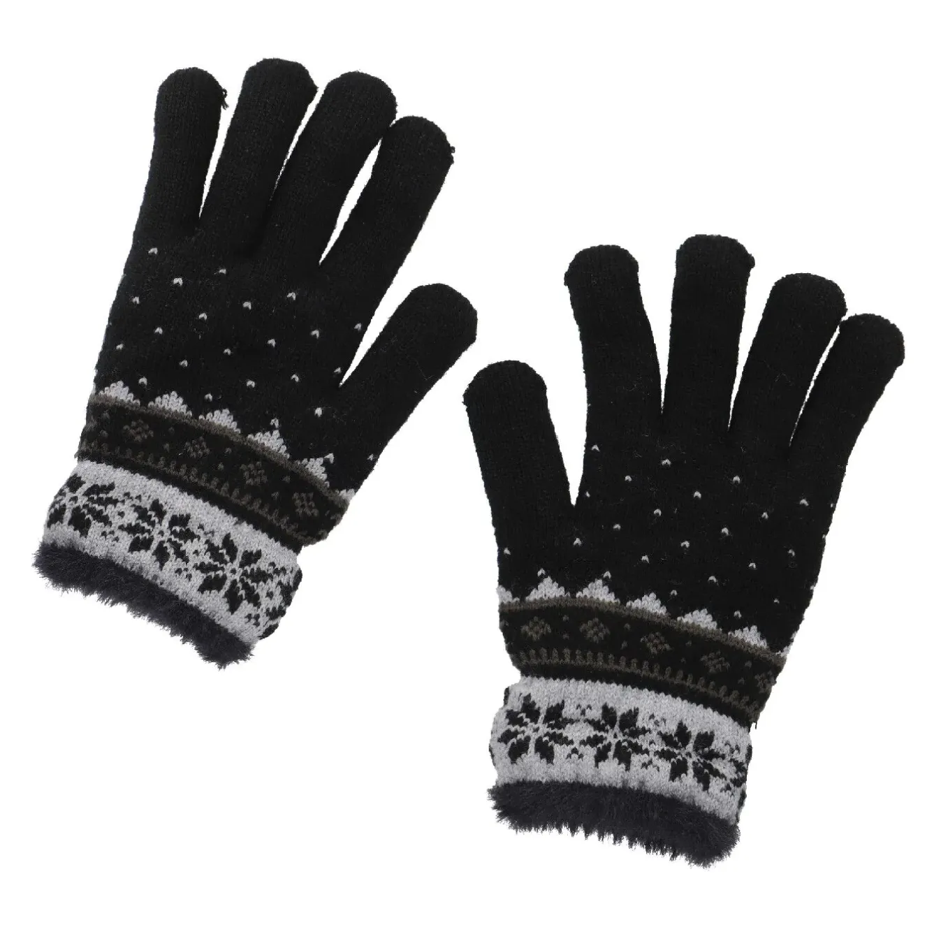 Discount NANU-NANA Handschuhe Schneeflocke, Schwarz