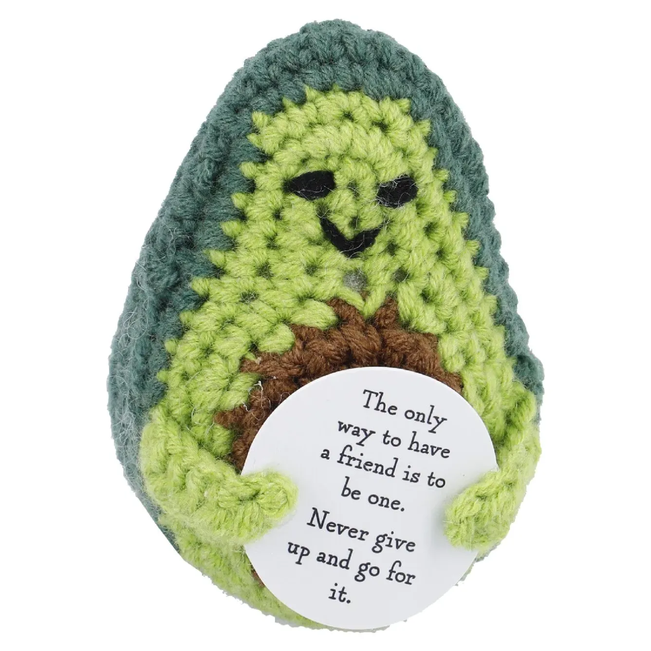 Clearance NANU-NANA Häkelfigur Spruch, Avocado/Only Way, 8 Cm