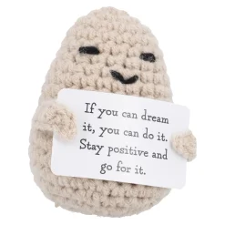 New NANU-NANA Häkelfigur Spruch, Kartoffel/Dream It, 8 Cm
