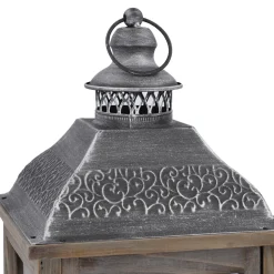 Clearance NANU-NANA Holz-Laterne Medan, Braun-gewischt, 57.5 Cm