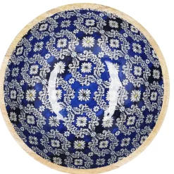 Clearance NANU-NANA Holzschale Motiv, Blau/weiß, 30 Cm