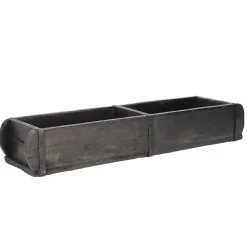 Clearance NANU-NANA Holzschale Rustik, Doppel, Schwarz, 57 Cm