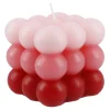 Outlet NANU-NANA Kerze Bubbles, Eckig, Rosa/pink/rot, 8 X 8 X 8 Cm