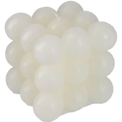 Hot NANU-NANA Kerze Bubbles, Eckig, Wollweiß, 8 X 8 X 8 Cm