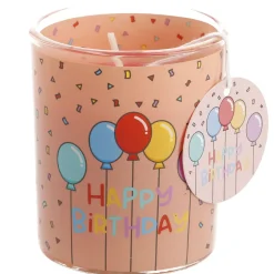 Hot NANU-NANA Kerze Im Glas, Geburtstag, Lachs, 6 X 7 Cm