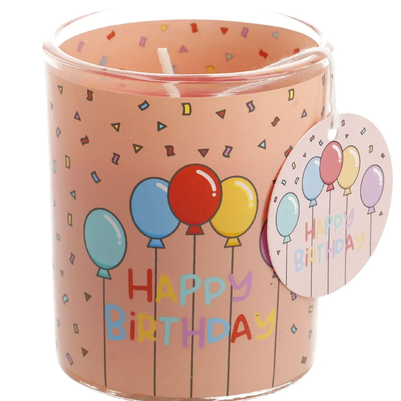 Hot NANU-NANA Kerze Im Glas, Geburtstag, Lachs, 6 X 7 Cm