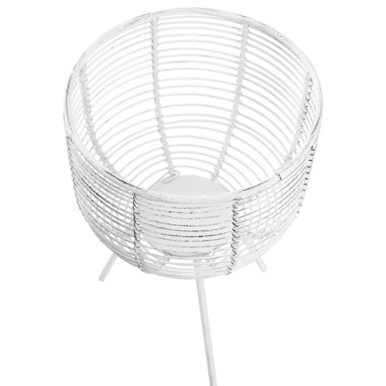 Clearance NANU-NANA Kerzenhalter Drahtkorb, Weiß, 17 Cm