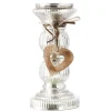 Fashion NANU-NANA Kerzenständer Herz, Silber, 23 Cm