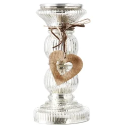 Fashion NANU-NANA Kerzenständer Herz, Silber, 23 Cm