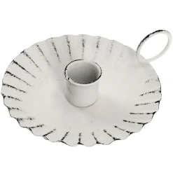 New NANU-NANA Kerzenständer Mini, Stabkerze, Weiß, Flach/Wellen
