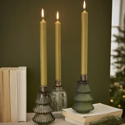 Fashion NANU-NANA Kerzenständer Stabkerze, Klar/gold, 14 Cm