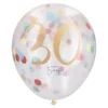 New NANU-NANA Konfetti-Ballon Geburtstag, 30, 6 Stück