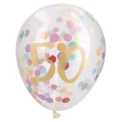 Fashion NANU-NANA Konfetti-Ballon Geburtstag, 50, 6 Stück