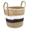 Online NANU-NANA Korb Wasserhyazinthe, Schwarz/weiß/natur, 26 X 26 Cm