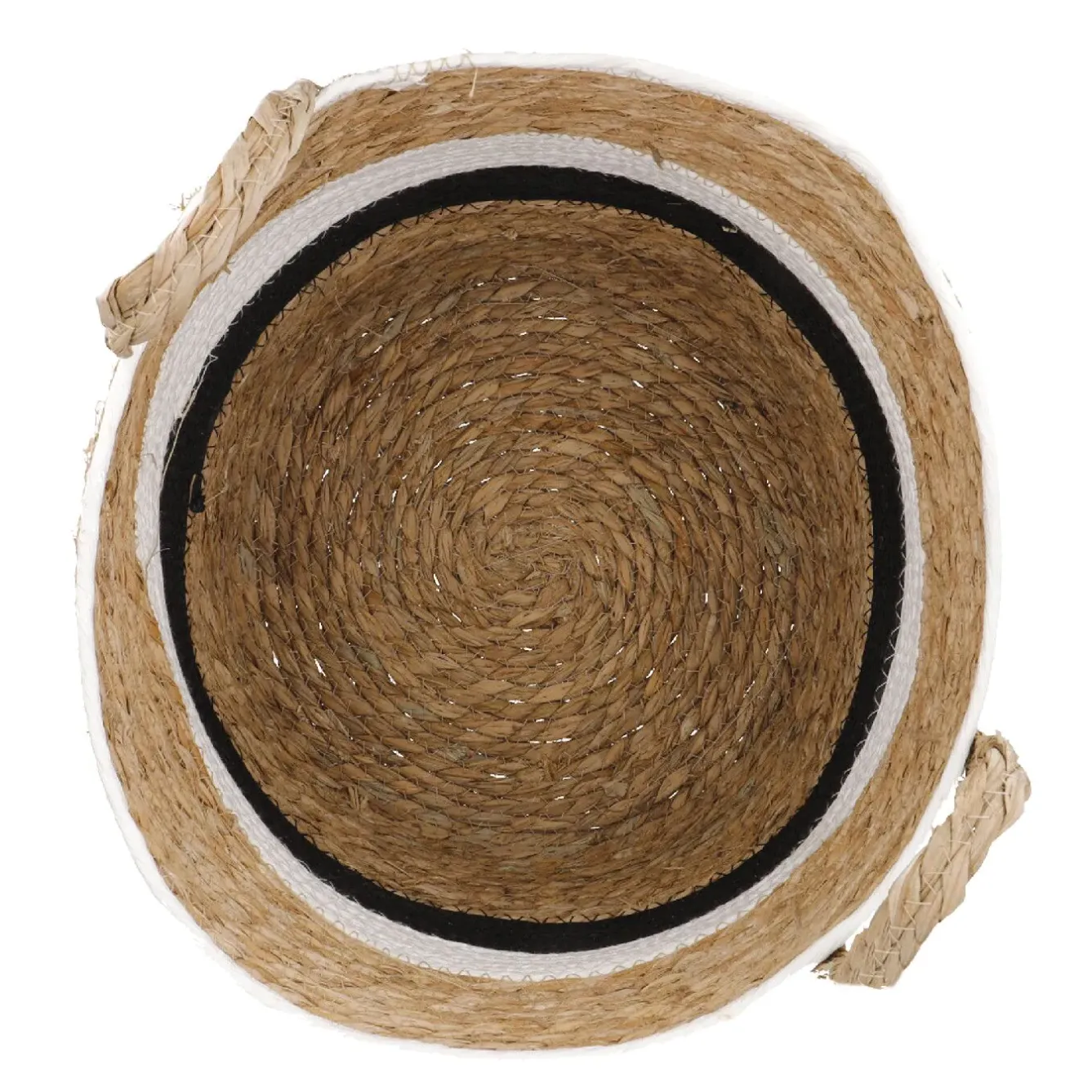 Discount NANU-NANA Korb Wasserhyazinthe, Schwarz/weiß/natur, 34 X 33 Cm