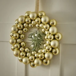 Fashion NANU-NANA Kugelkranz Kunststoff, Champagner, 34 Cm