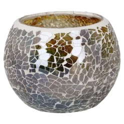 Outlet NANU-NANA Kugel-Windlicht Mosaik, Bernstein/silber/grün, 10 X 8 Cm
