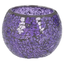 Hot NANU-NANA Kugel-Windlicht Mosaik, Lila, 10 X 8 Cm