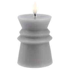 Clearance NANU-NANA LED-Kerze Design, Eckig/grau, 12 Cm