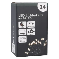 Discount NANU-NANA LED-Lichterkette, 8 Funktionen, Warm-weiß, 24 LED